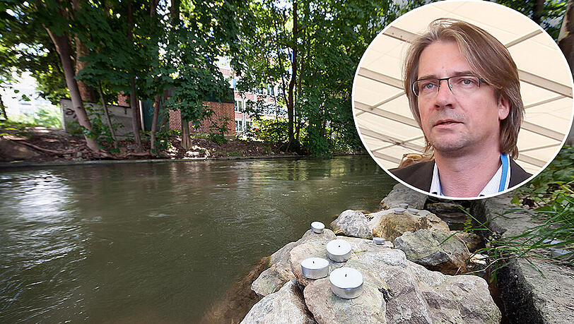 An dieser Stelle am Hammerbach ist der kleine Bub ertrunken. Auf Initiative von Flüchtlingskoordinator Thomas Link (kleines Bild) wurden Spenden für die Familie gesammelt. Als Dank für die Hilfsbereitschaft bekam er Morddrohungen von der betroffenen Familie. An dieser Stelle am Hammerbach ist der kleine Bub ertrunken. Auf Initiative von Flüchtlingskoordinator Thomas Link (kleines Bild) wurden Spenden für die Familie gesammelt. Als Dank für die Hilfsbereitschaft bekam er Morddrohungen von der betroffenen Familie.