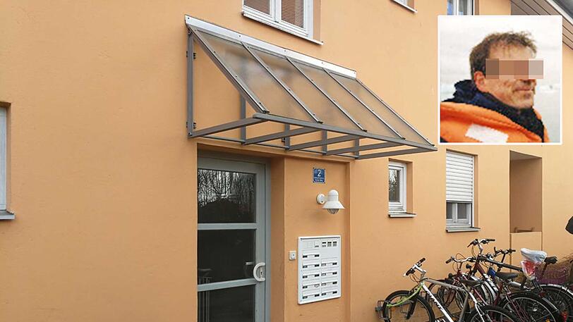 Das Haus in Petershausen, in dem sich die schreckliche Tat ereignete. In der Wohnung, die Frank H. (kl. Bild) gemietet hat, sind die beiden Leichen entdeckt worden.