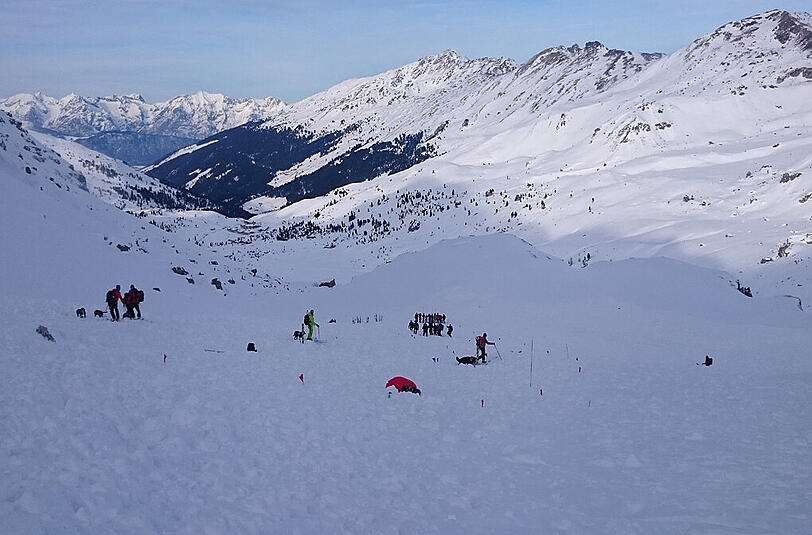 Das rund 200 Meter breite Schneebrett ging unterhalb des Gipfels des "Geier" in den Tuxer Alpen ab.
