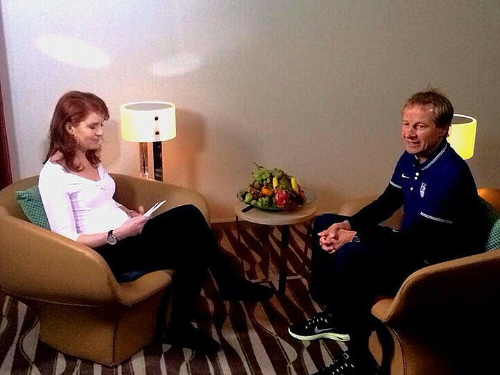 Monica Lierhaus im Interview mit Jürgen Klinsmann