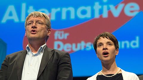 Die AfD-Parteivorsitzenden Jörg Meuthen und Frauke Petry Anfang Mai auf dem AfD-Bundesparteitag in Stuttgart. Foto: Marijan Murat