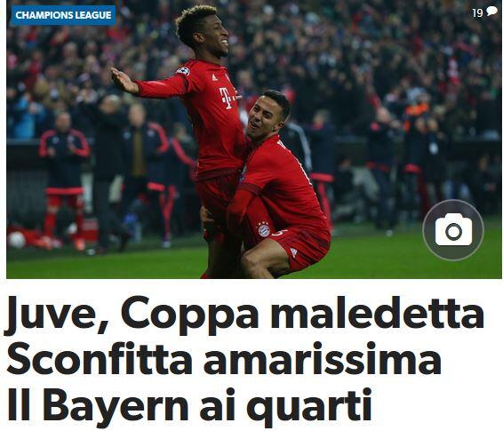 Die italienische "Corriere dello Sport" schreibt von einer "verfluchten Niederlage".