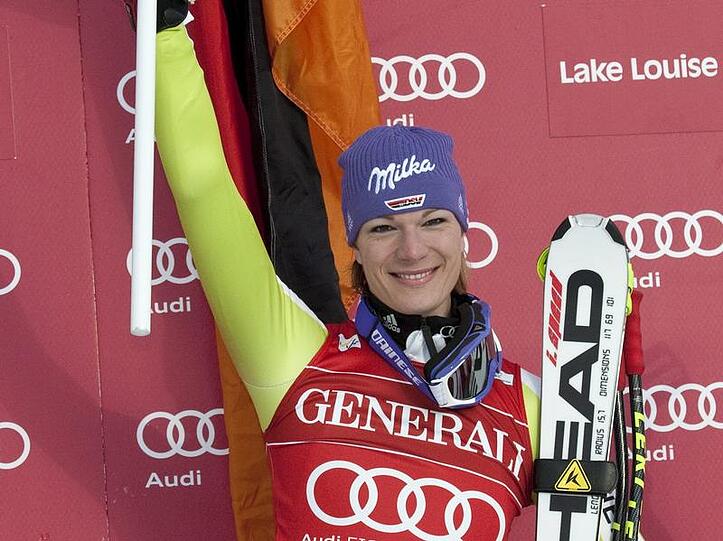 Doppelsieg in Lake Louise: Maria Riesch, begleitet von Bald-Ehemann Marcus Höfl.