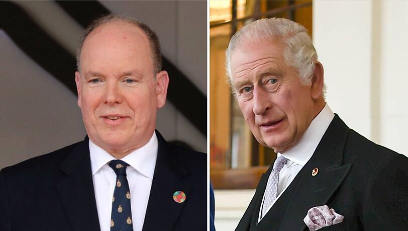 Fürst Albert II. (l.) ist im Gedanken bei König Charles III.