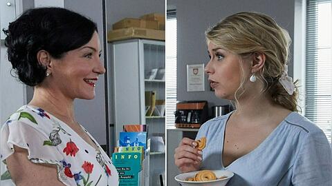 "Die Rosenheim-Cops": Wenn Marisa Burger (l.) als Miriam Stockl das Polizeisekretariat verlässt, übernimmt Sarah Thonig als Christin Lange ihre Aufgaben.