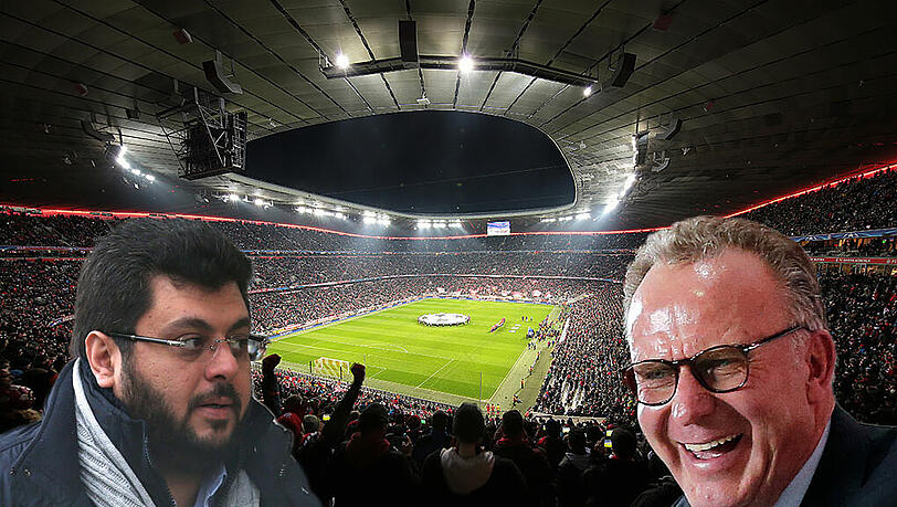 Der TSV 1860 und Löwen-Investor Hasan Ismaik möchten aus der ALlianz Arena ausziehen (l.), Karl-Heinz Rummenigge (r.) hat von neuen Stadionplänen nichts gehört. Der TSV 1860 und Löwen-Investor Hasan Ismaik möchten aus der ALlianz Arena ausziehen (l.), Karl-Heinz Rummenigge (r.) hat von neuen Stadionplänen nichts gehört.