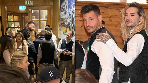 Tumultartige Szenen am Rande von Bill Kaulitz' Oktoberfest-Besuch: Bodyguard muss einschreiten.