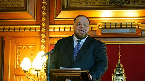 Bei einem Auftritt in Schweden hat der ukrainische Parlamentspräsident Ruslan Stefantschuk die bereits bekannten "roten Linien" der Ukraine wiederholt. (Archivbild)