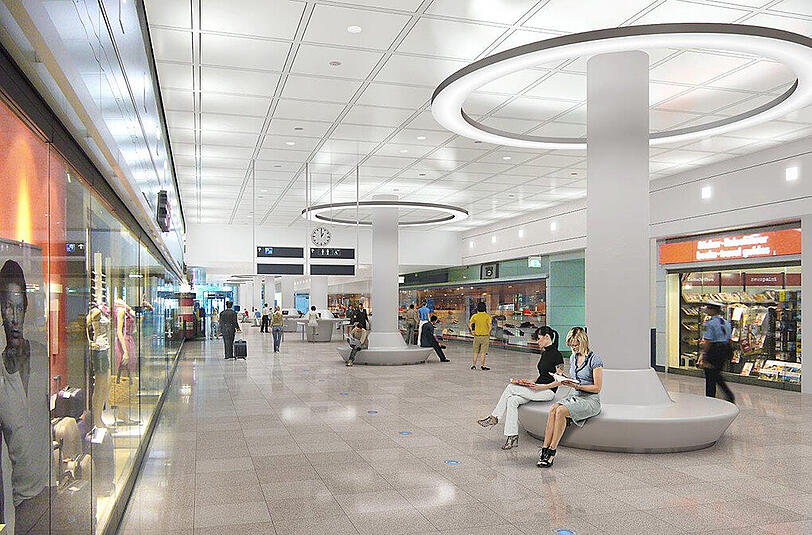 So soll's mal aussehen: Der modernisierte Ankunftsbereich im Terminal 2.