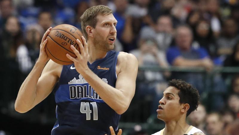 Punktete auch gegen die New Orleans Pelicans: Dirk Nowitzki (l) von den Dallas Mavericks. Punktete auch gegen die New Orleans Pelicans: Dirk Nowitzki (l) von den Dallas Mavericks.