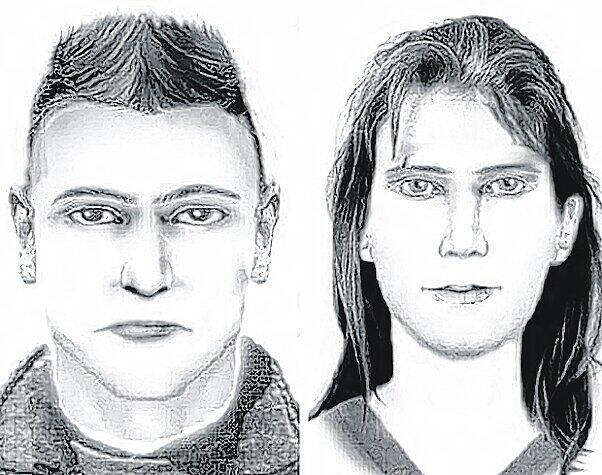 Nach diesem Mann und diesem Frau fahndet die Soko. Außerdem nach zwei Männern mit auffälligen Tätowierungen.