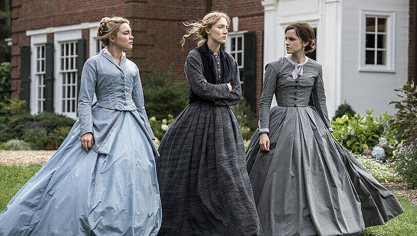 Drei der vier "Little Women": Die Geschwister Amy (Florence Pugh, v.l.), Jo (Saoirse Ronan) und Meg March (Emma Watson) Drei der vier "Little Women": Die Geschwister Amy (Florence Pugh, v.l.), Jo (Saoirse Ronan) und Meg March (Emma Watson)