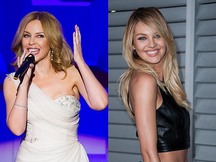 Kylie Minogue (l.) und Candice Swanepoel sind nur zwei der Stars, deren Clips der Reklamezensur zum Opfer gefallen sind