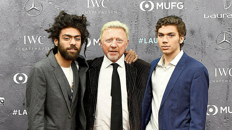 Die Becker-Männer bei den Laureus World Sports Awards in Berlin (v.l.): Noah Becker, Boris Becker und Elias Becker