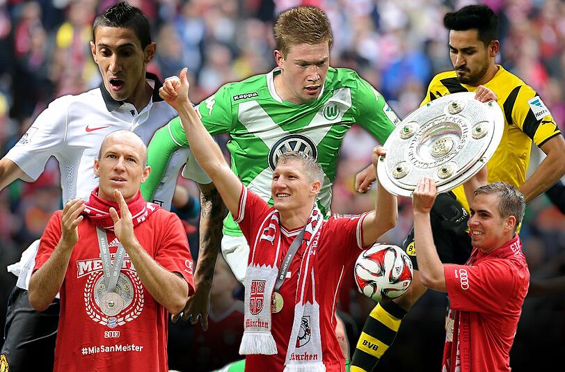 Leistungsträger wie Robben (l.), Schweinsteiger und Lahm sind bereits über 30. Diverse Namen werden bereits als Nachfolger gehandelt.