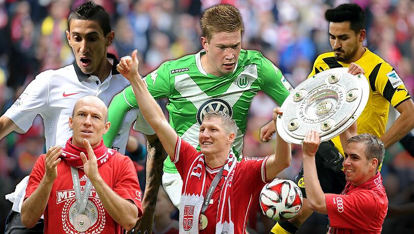Leistungsträger wie Robben (l.), Schweinsteiger und Lahm sind bereits über 30. Diverse Namen werden bereits als Nachfolger gehandelt. Leistungsträger wie Robben (l.), Schweinsteiger und Lahm sind bereits über 30. Diverse Namen werden bereits als Nachfolger gehandelt.