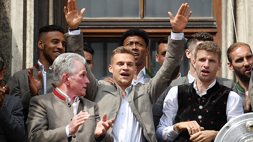 Mehr in Feierlaune als manch einer seiner Teamkollegen: Joshua Kimmich.