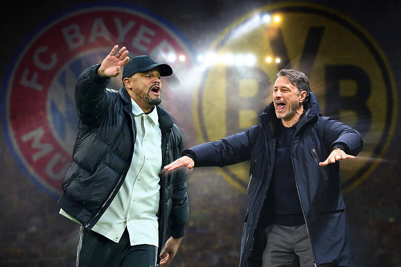 Hei&szlig;es Duell: Bayern-Trainer Vincent Kompany (l.) gegen Dortmunds Niko Kovac.