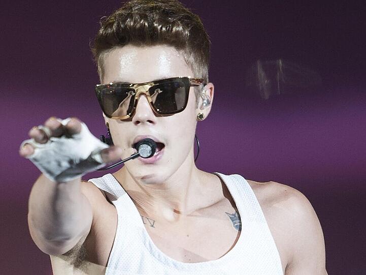 Justin Bieber bei einem Konzert in Kanada