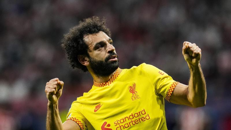 Liverpools Mohamed Salah jubelt nach einem Elfmetertor.