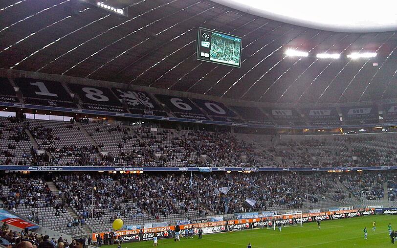 Die Löwen decken den Oberrang der Allianz Arena zu