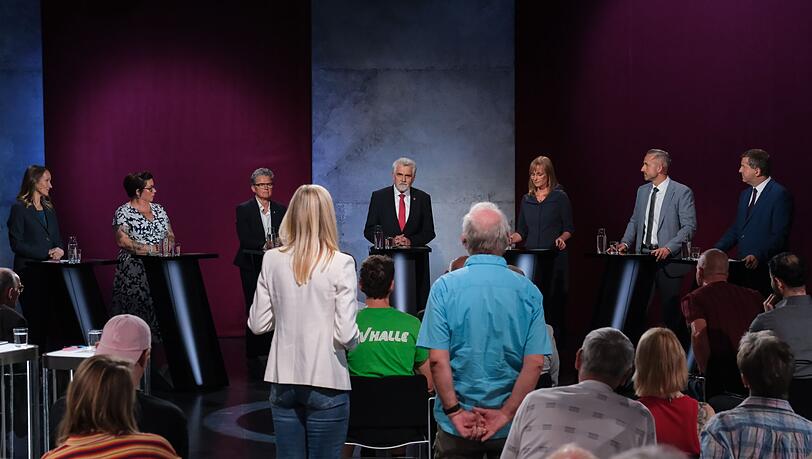 Die Spitzenkandidaten zur Landtagswahl in Sachsen-Anhalt stellten sich den Fragen aus dem Publikum. Die Spitzenkandidaten zur Landtagswahl in Sachsen-Anhalt stellten sich den Fragen aus dem Publikum.