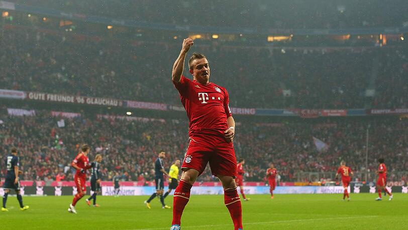 Xherdan Shaqri beim Torjubel. Xherdan Shaqri beim Torjubel.