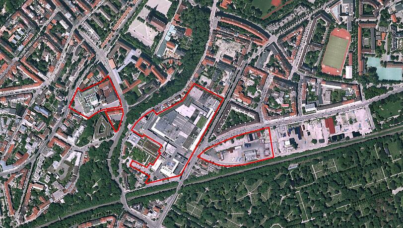 2016 zieht Paulaner (rot markiert) nach 380 Jahren in der Au nach Langwied um. Dann entstehen an der Ohlmüller-, Welfen- und Regerstraße 1450 neue Wohnungen. 2016 zieht Paulaner (rot markiert) nach 380 Jahren in der Au nach Langwied um. Dann entstehen an der Ohlmüller-, Welfen- und Regerstraße 1450 neue Wohnungen.