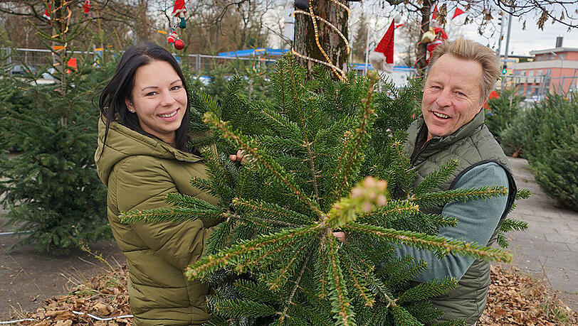 Rupert "Rupi" Bauer und Tochter Anita: Auch heuer gibts wieder 40 Prozent Rabatt auf ihre Christbäume! Rupert "Rupi" Bauer und Tochter Anita: Auch heuer gibts wieder 40 Prozent Rabatt auf ihre Christbäume!