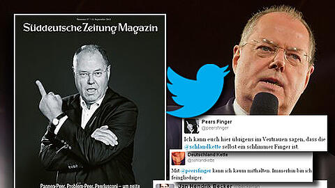 Peer Steinbrück (SPD) spaltet mit nur einem Finger die Nation. Das Internet diskutiert fleißig.