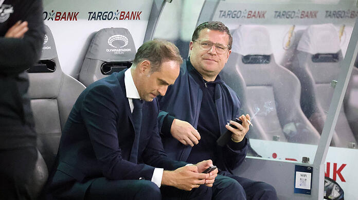 Oliver Mintzlaff (li.) und Max Eberl in  ihrer gemeinsamen Zeit bei RB Leipzig.