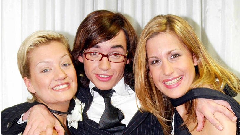 Teilnehmer der ersten Staffel bei DSDS: Juliette Schoppmann, Daniel Küblböck und Gracia Baur.
