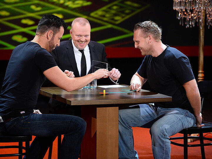 Michael Wendler unterlag auch bei den Geschicklichkeitsspielen meist
