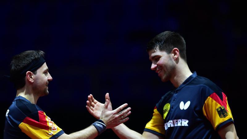 Haben das WM-Viertelfinale erreicht: Timo Boll (l) und Patrick Franziska. Haben das WM-Viertelfinale erreicht: Timo Boll (l) und Patrick Franziska.