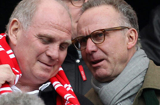 Präsident des FC Bayern Uli Hoeneß  und Vorstandsvorsitzender Karl Heinz Rummenigge