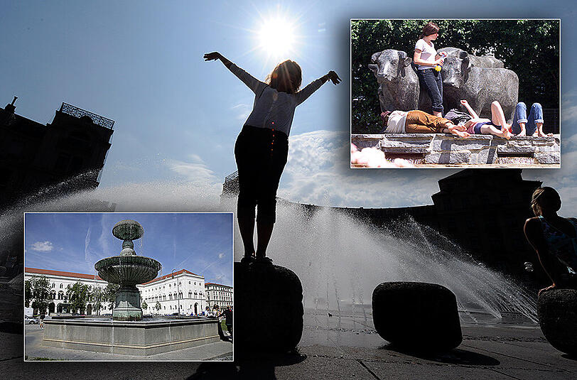 Am Donnerstag wurde die Münchner Brunnensaison eröffnet. Den Anfang machte der Brunnen am Rindermarkt.