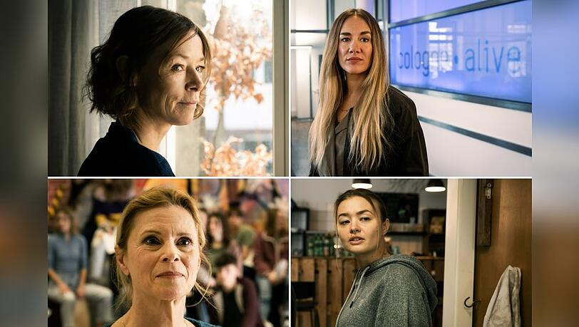 "Tatort: Diesmal ist es anders" (v.l.o.n.r.u.): Jenny Schily, Annina Hellenthal, Leslie Malton und Katja Hutko spielen wichtige Rollen in diesem Köln-Krimi.