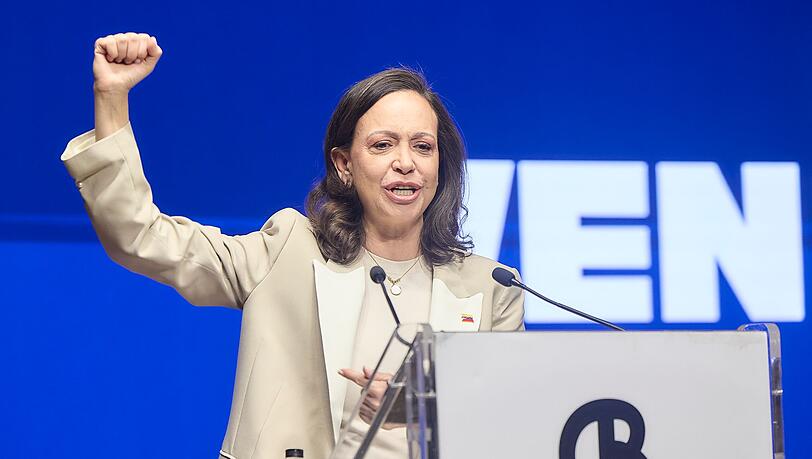 María Corina Machado wurde 2025 für ihren Einsatz für ein demokratisches Venezuela mit dem Friedensnobelpreis ausgezeichnet. (Archivbild) María Corina Machado wurde 2025 für ihren Einsatz für ein demokratisches Venezuela mit dem Friedensnobelpreis ausgezeichnet. (Archivbild)