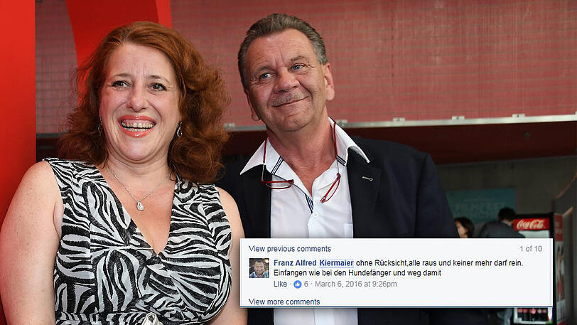 Luise Kinseher und Franz Kiermaier zeigten sich beim Filmfest erstmals als Liebespaar in der Öffentlichkeit. "Alle raus (. . .). Einfangen wie bei den Hundefängern und weg damit" &ndash; Solche Kommentare waren auf Kiermaiers Facebook-Seite zu lesen.