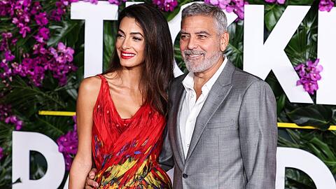 Amal und George Clooney bei der Premiere des Films "Ticket ins Paradies" in Los Angeles.