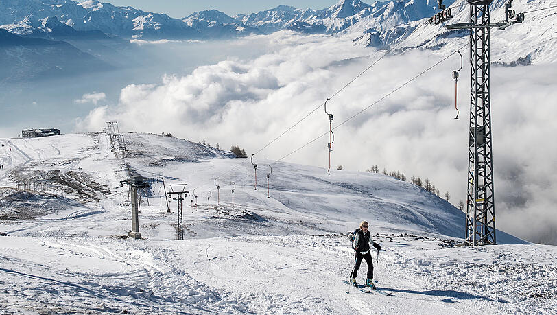 In Crans-Montana in der Schweiz herrschen derzeit perfekte Bedingungen für Wintersportler. In Crans-Montana in der Schweiz herrschen derzeit perfekte Bedingungen für Wintersportler.