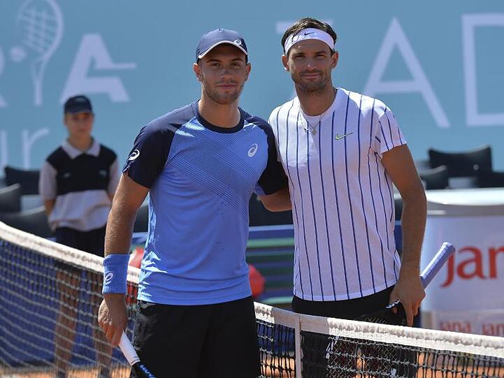 Borna Coric (l) und Grigor Dimitrow haben sich beide mit dem Coronavirus infiziert.