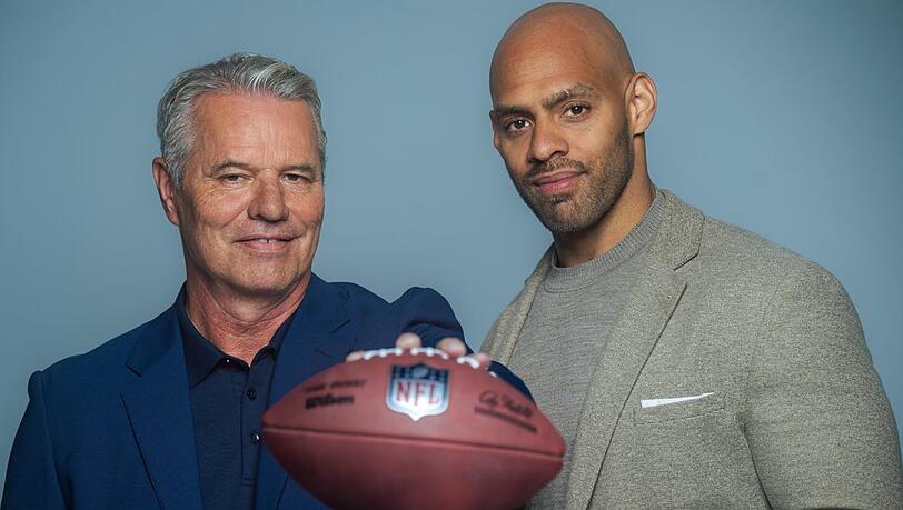 Jan Stecker (l.) und Kasim Edebali gehören zum Football-Team von RTL.