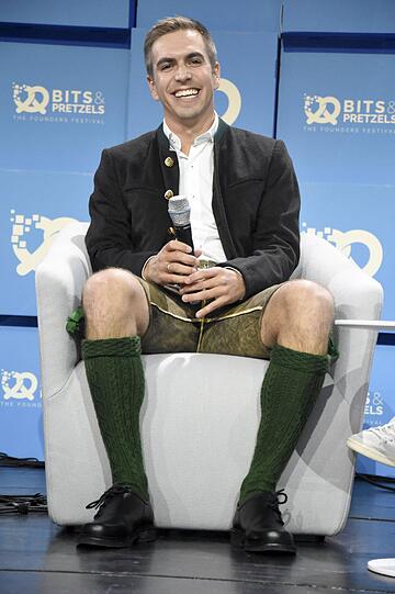 Mittlerweile in Lederhosen statt im Fußballtrikot: Philipp Lahm bei "Bits & Pretzels" 2017