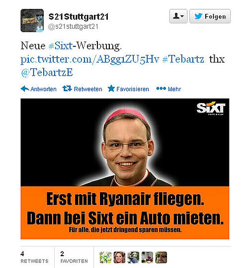 Das Internet sprüht vor Kreativität &ndash; vor allem wenn es darum geht, aktuelle Themen durch den Kakao zu ziehen. Auch der Protz-Bischof Tebartz-van Elst muss dran glauben. Die lustigsten Beiträge.