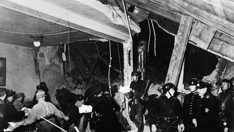 Der Bürgerbräukeller in Haidhausen 1939 nach dem Attentat.