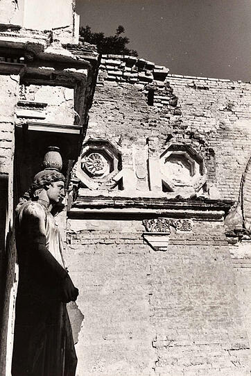 Nach 1945: Die Glyptothek ohne Dach.