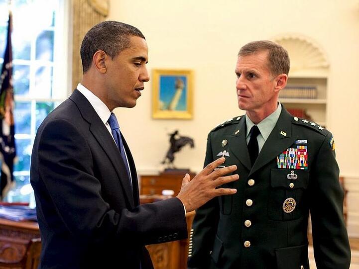 Barack Obama und US-General McChrystal bei einem Treffen im Weißen Haus. (Archivbild)