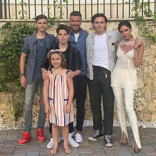 Die Beckhams verbringen die Ferien in ihrem Haus in Miami.
