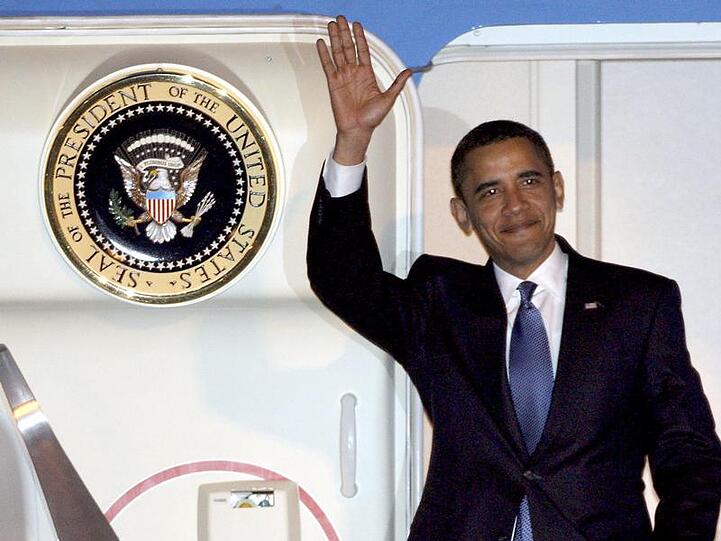 Barack Obama kommt nur mal kurz in Dresden vorbei.